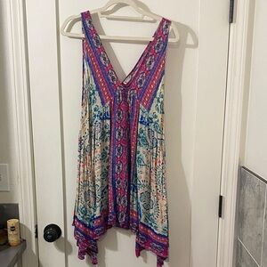 FREE PEOPLE Bohemian Sleeveless Dress with V-Neck